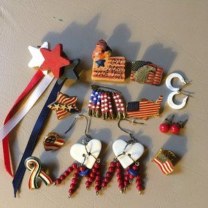 Patriotic Pins & Earrings